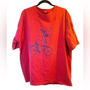 T-Shirt Red with Moose Size 2XL